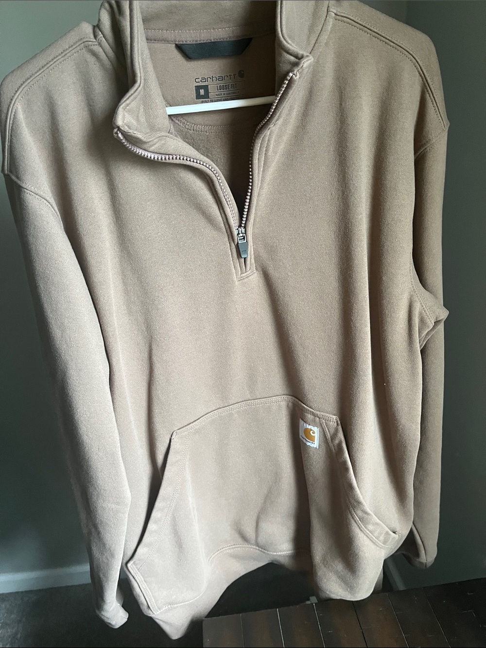 Carhartt Men’s Tan Zip-Up Fleece Pullover